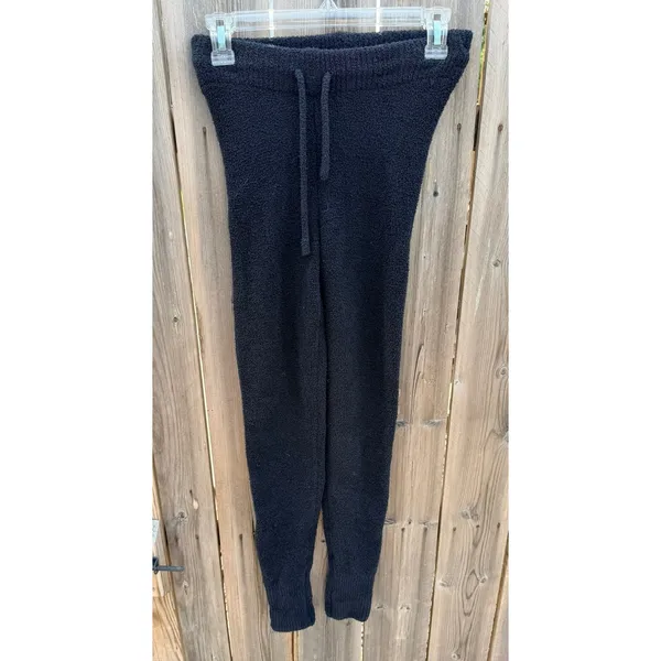 Skims Women's XS Cozy Knit Teddy Sherpa Tie Waist Leggings in Onyx - Image 4