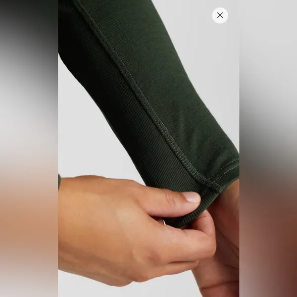 GymShark POWER LONG SLEEVE T-SHIRT women’s oversized olive green M - Image 3