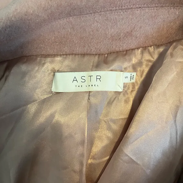 Astr the Label Dusty Pink Double-Breasted Wool Blend Pea Coat Size Small‎ - Image 3