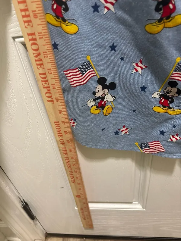 Sassy Scrubs Medium Blue Mickey Mouse Flag Stars Patriotic Scrub Top - Image 5