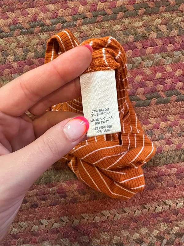 Orange Striped Ribbed High - Image 3