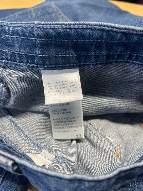 AG Saige Wide Leg Crop Watermist Paneled Jeans Size 33 - Image 8