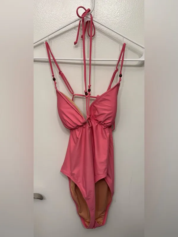 J.Crew Strappy Plunge One Piece Swimsuit | Beaded Detail Swimwear - Image 4