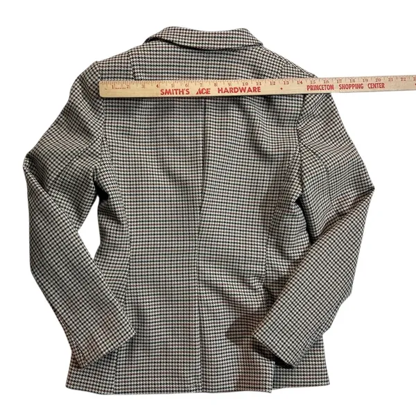 H&M Blazer Jacket Houndstooth Brown Fitted 1 Button Academia Small Fall $49 - Image 12