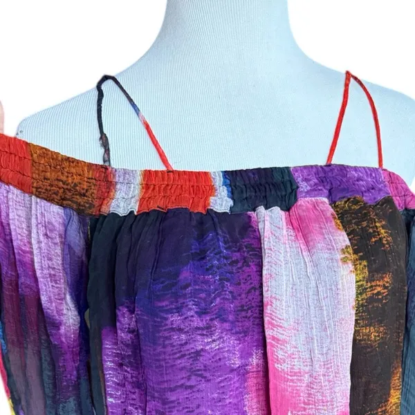 Womens Loved by Anthropologie Floreat Zora Off Shoulder Multicolor Dress - Sz XS - Image 2