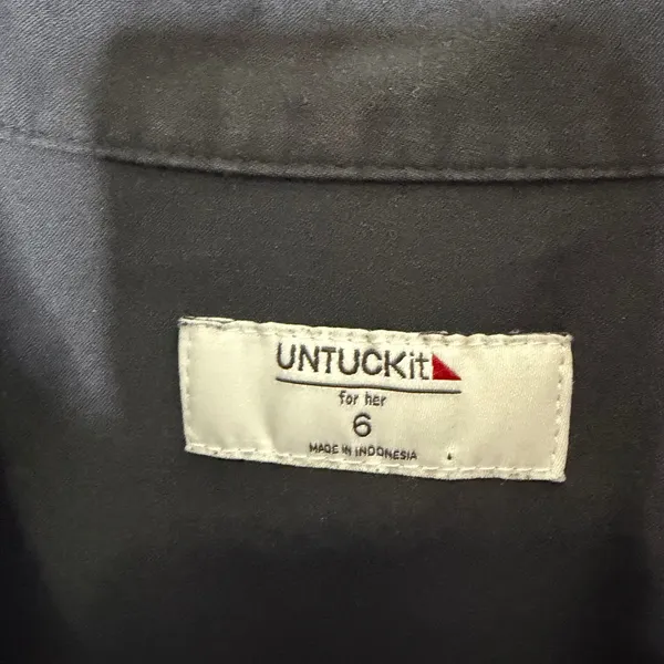 UNTUCKIT Angelina Black Button Front Belted Shirt Dress Long Sleeve Women 897 - Image 10