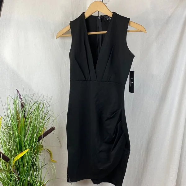 Lulu’s Black Cocktail Hour Tulip Mini Empire Dress NEW XS - Image 5