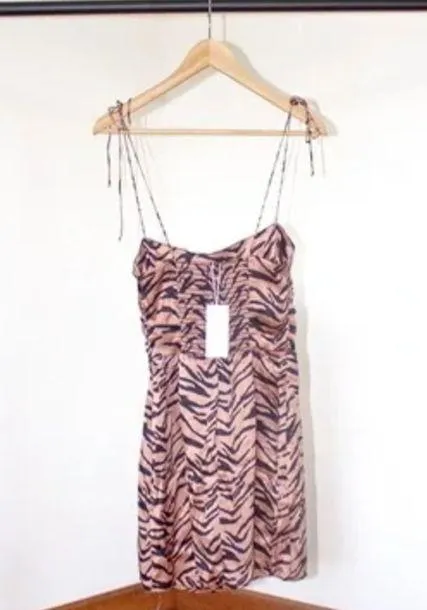 Reformation Silk Encino Dress (Tigerlily) - Image 3