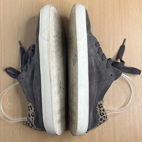 Lucky‎ Brand Women's Gray Leopard Lucia Suede Lace Up Sneakers Sie 8.5 - Image 2