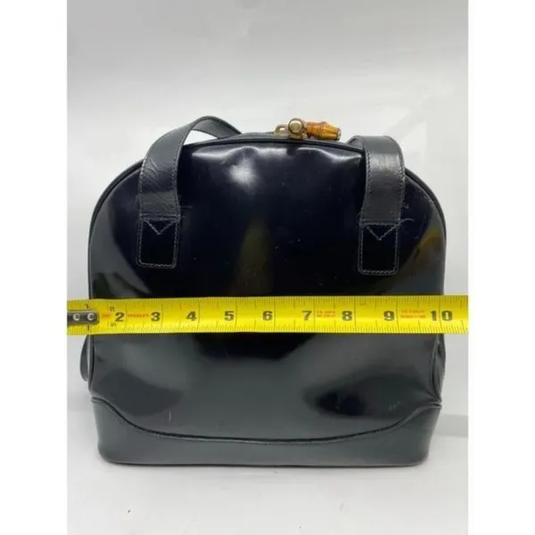 GUCCI Vintage Black Smooth Leather Shoulder Bag - Image 3