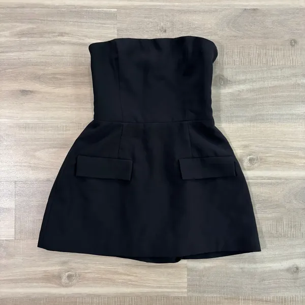 Amanda Uprichard X Revolve Black Strapless Bethany Romper Women Size XS - Image 3