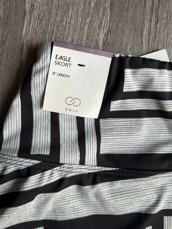 Calia Golf Eagle Skort Black and White Geometric Print - Image 4