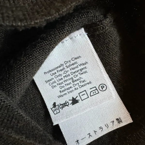 Brown Merino Wool Cardigan, Sz A - Image 3