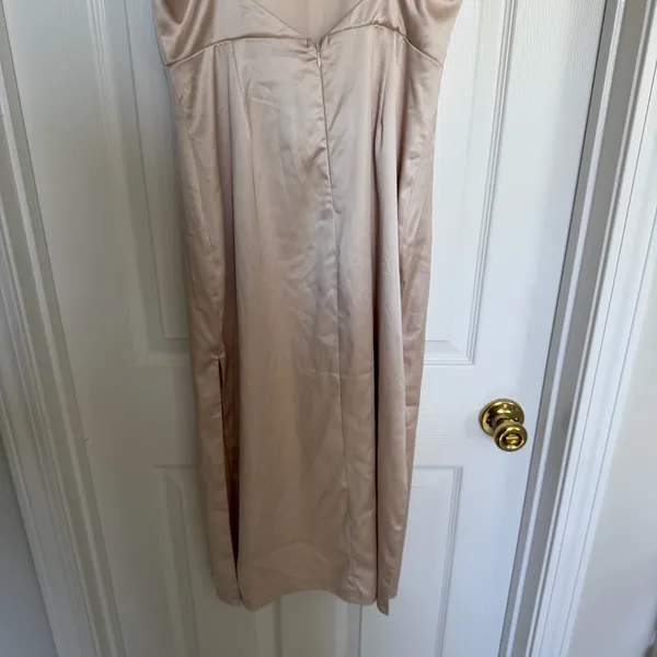 Lulus Kaisley Cream Satin Backless Midi Dress Size Medium - Image 8