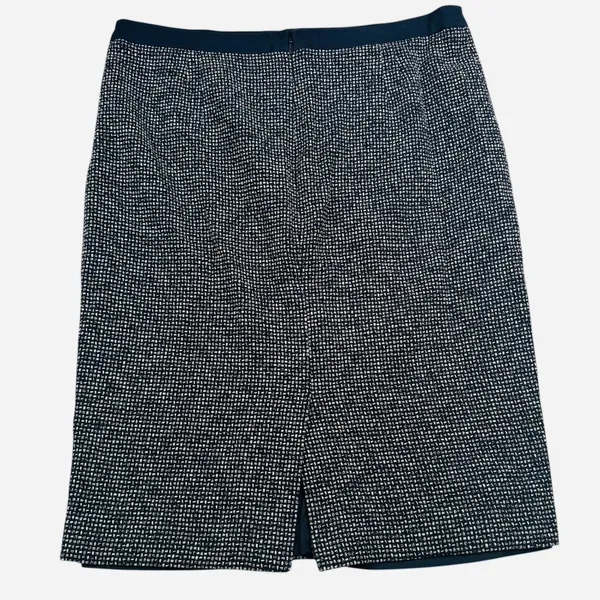 Boden Pencil Skirt Women 14L Navy‎ Blue Textured Cotton Blend Knee Length T0100 - Image 2