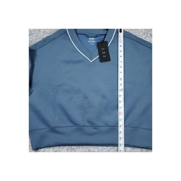 Abercrombie YPB neoKNIT Cropped V-Neck Sweatshirt Blue Women's Size Small - Image 6