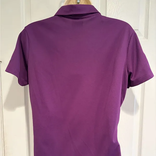 Nike Golf Dri-FIT Purple Polo Shirt Womens Medium NWT Altria Logo Top 354067-543 - Image 5