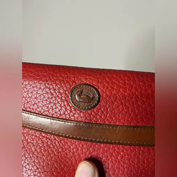 Dooney & Bourke Pebbled Leather Awl Checkbook Organizer Kisslock Trifold Wallet - Image 13