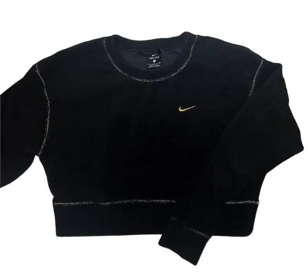 Nike gold and black embroidered crop sweatshirt crewneck - Image 2