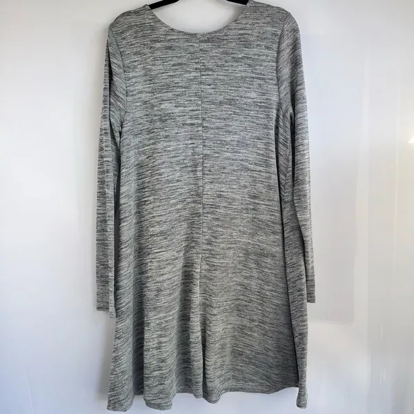 Old Navy Swing Dress Women XL‎ Gray Space Dye Long Sleeve Knit Babydoll Layer - Image 2