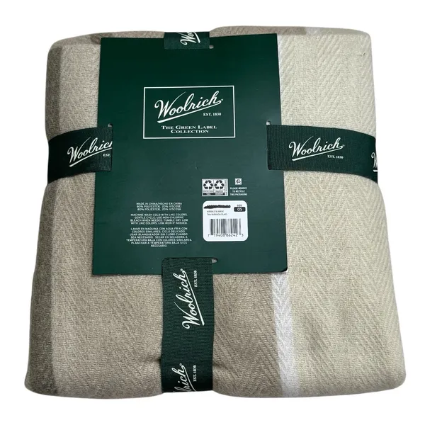 NEW Woolrich Luxe‎ Soft Cozy Blanket Shawl Wrap Cape Beige/Tan Holiday Gift OS - Image 3