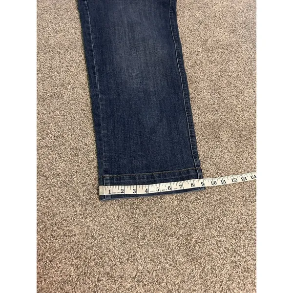 Talbots Jeans Womens 4 Wide Leg Crop Med Dark Wash Baggy Loose‎ Stretch Denim - Image 8