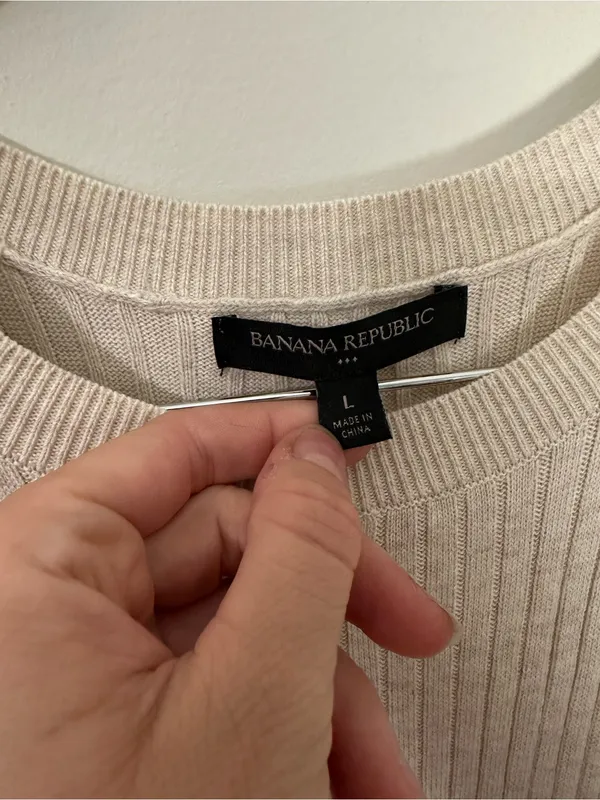 Banana Republic ribbed midi dress oatmeal large - Image 3