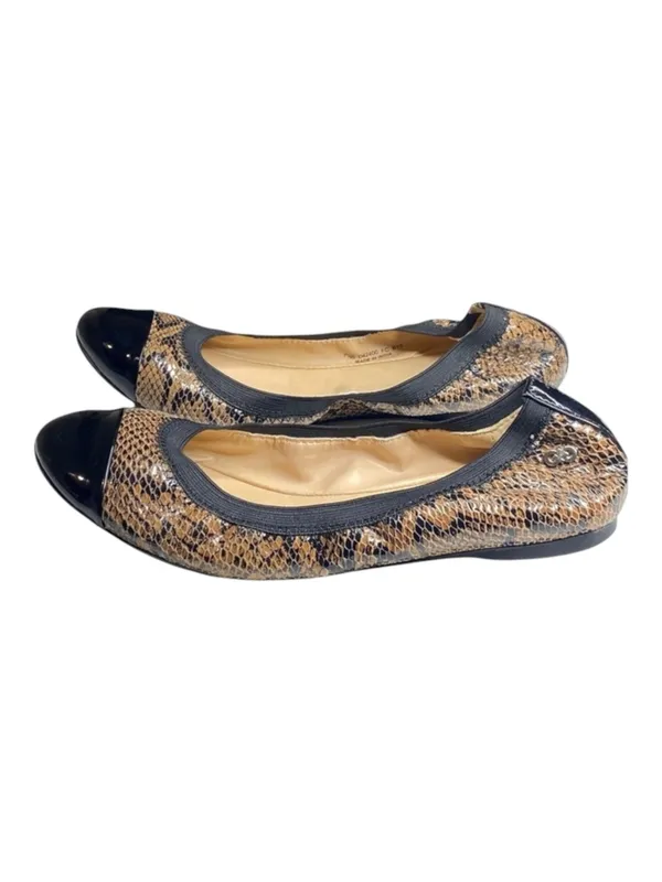 Cole Haan ⌘ Deltona Cap Toe Gore Leather Ballet Flats ⌘ Brown Snakeskin ⌘ 7.5M - Image 7