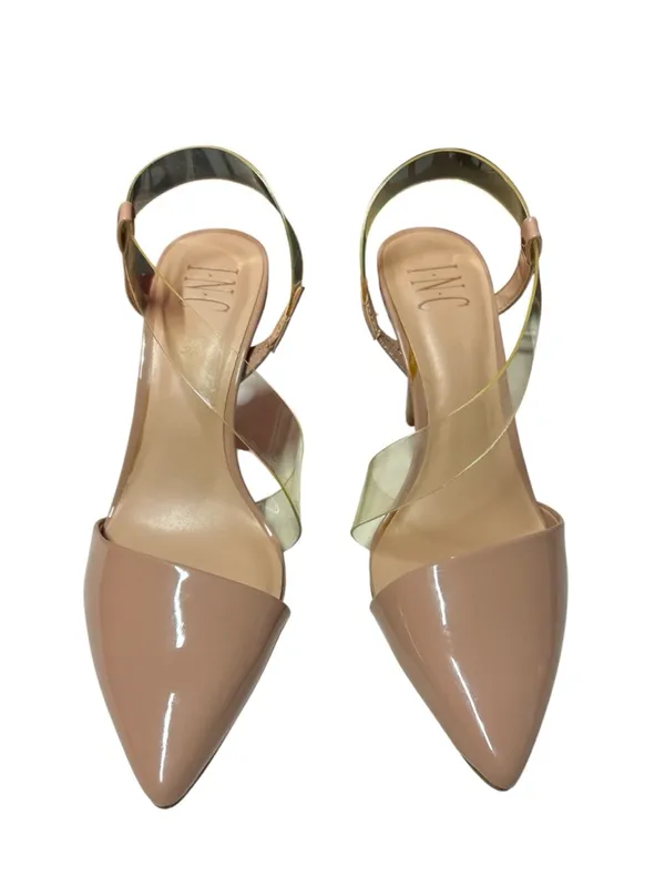 INC International Concepts Tan/Nude Pointed-Toe Slingback Heels with Clear Strap - Image 3
