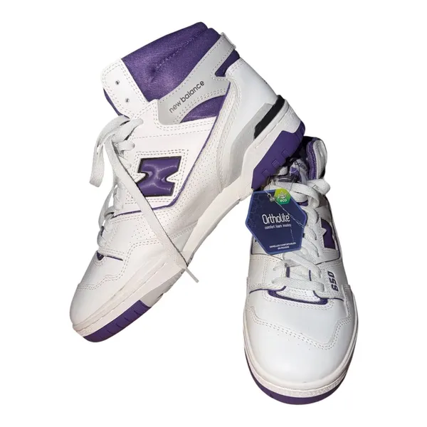 New Balance 650R White Interstellar Purple High Top Sneakers 6.5W 5M - Image 2