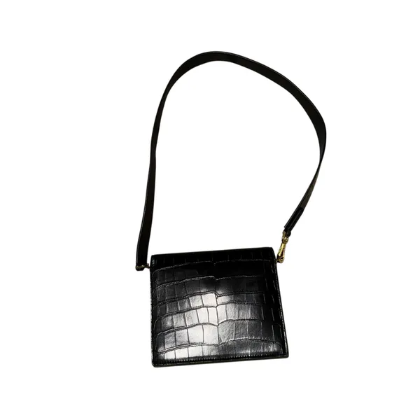 JW PEI Mini Shoulder Croc Embossed Faux Leather Bag Magnetic Lock Black ~ 8"x6" - Image 11