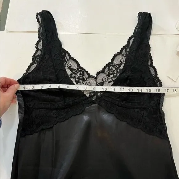 NWT Black Lace Satin Chemise Slip Dark Fairy Slipdress Fits like a Small - Image 12