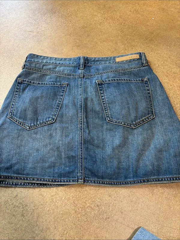 Cello Denim Wrap Mini Skirt - Blue Wash - Image 3