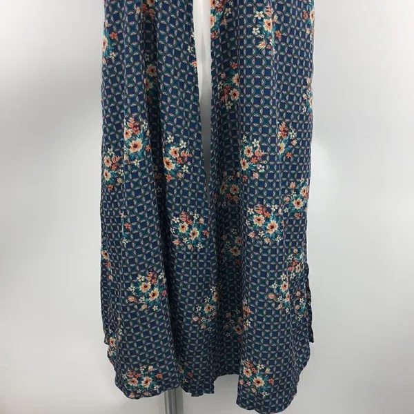 Lularoe small teal orange sleeveless open cardigan duster - Image 3