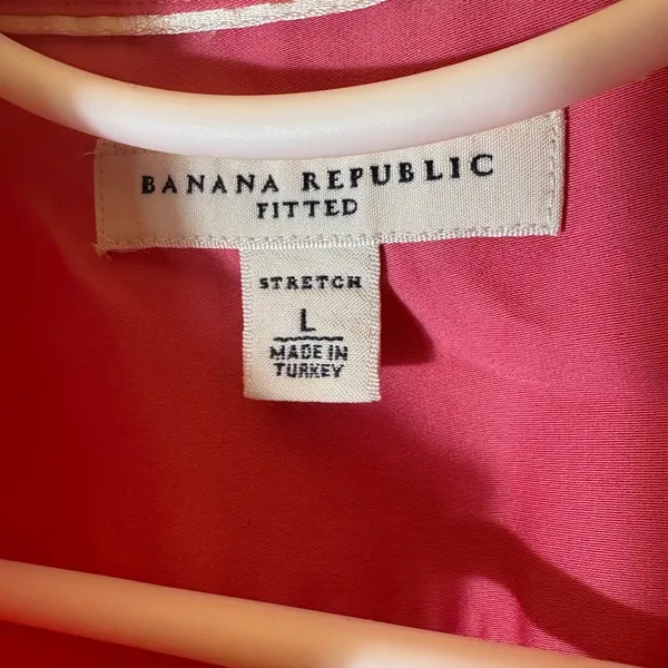 Banana Republic‎ Fitted Button Down Shirt Size Large Pink - Image 4