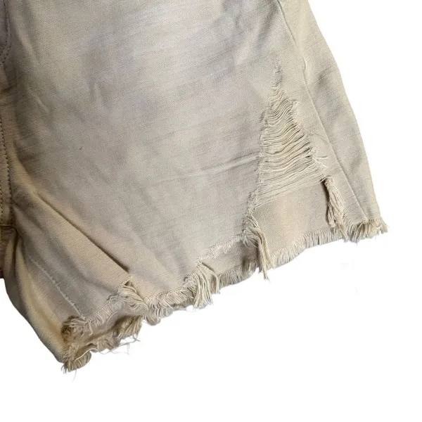 American Eagle Highest Rise Mom Shorts Beige Distressed Cutoff Khaki Denim 000 - Image 3