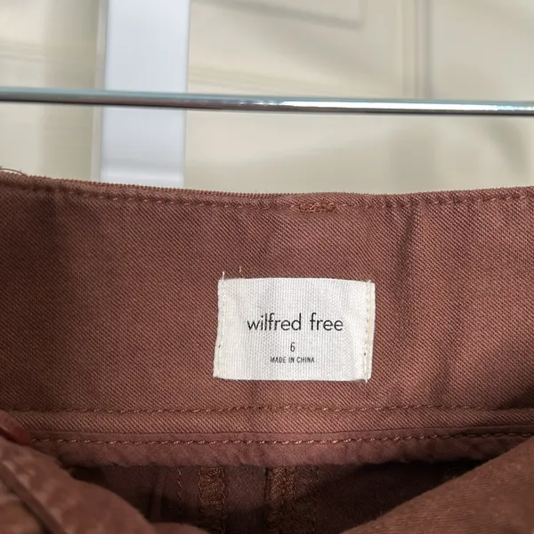 Aritzia Wilfred Wide Leg Brown Trousers Size 6 A23 - Image 4