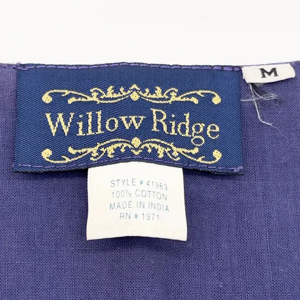 Vtg Willow Ridge Vest Women Medium Purple Embroidered Beaded Cotton Boho‎ Indie - Image 6