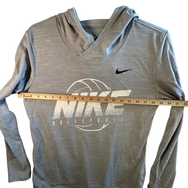 Nike Volleyball Hoodie Tee Dri-FIT Grey Space Dye‎ Long Sleeve Shirt Women M - Image 6