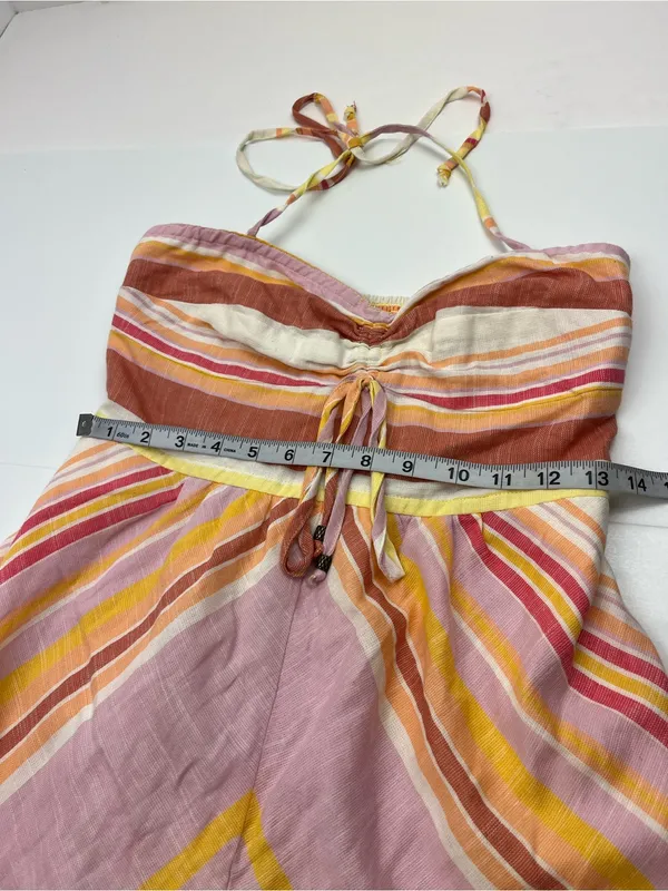 By Anthropologie Savannah 100% Cotton Halter Midi Multi Stripe Sundress Womens 4 - Image 9