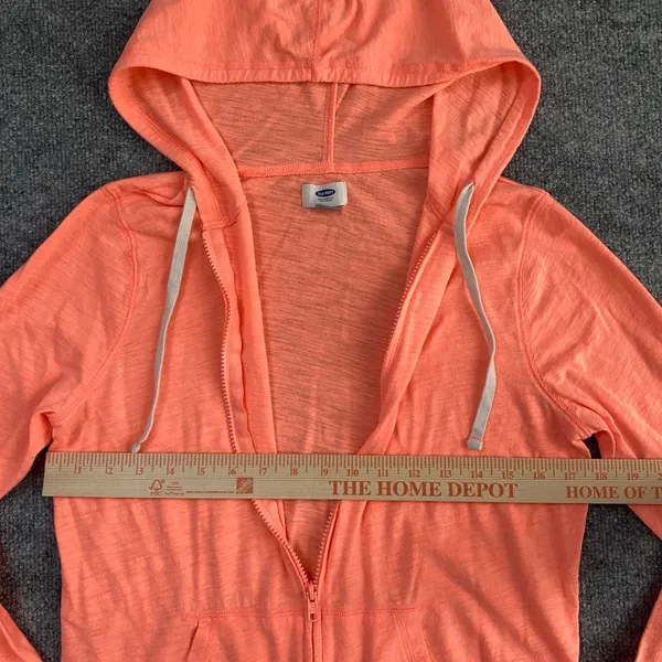 Old Navy Coral Orange Zip Up Hoodie Activewear Gym Workout Comfy Casual Basic - Image 6