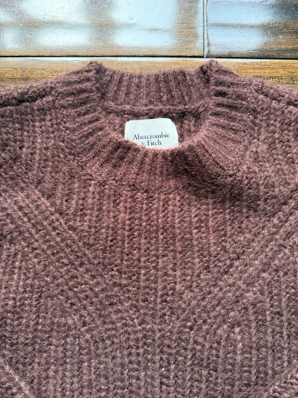 Abercrombie Brown Crewneck Wool Sweater - Image 2