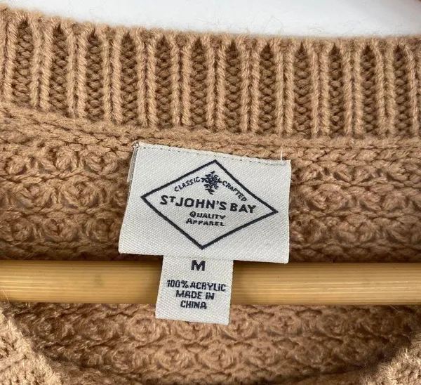 St. John's Bay Pale Pink Waffle Knit Pullover Sweater - Image 3
