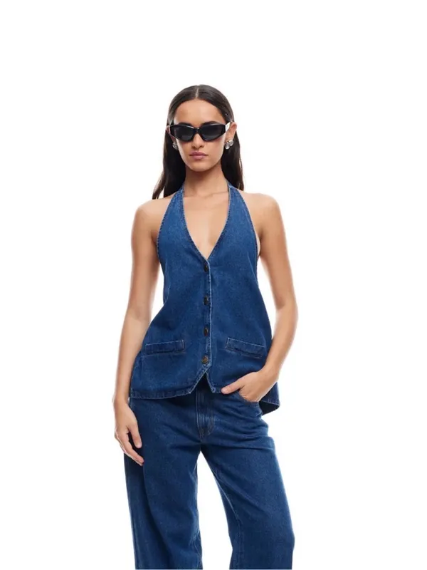 Lioness Hills Halter Dark Denim - Image 4