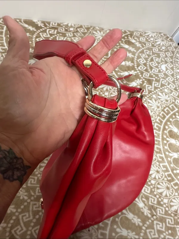 Urban Expression Red Studded Hobo Bag - Image 4