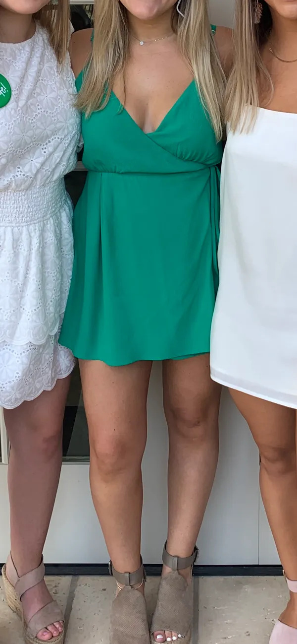 Green Wrap Dress Revolve - Image 2