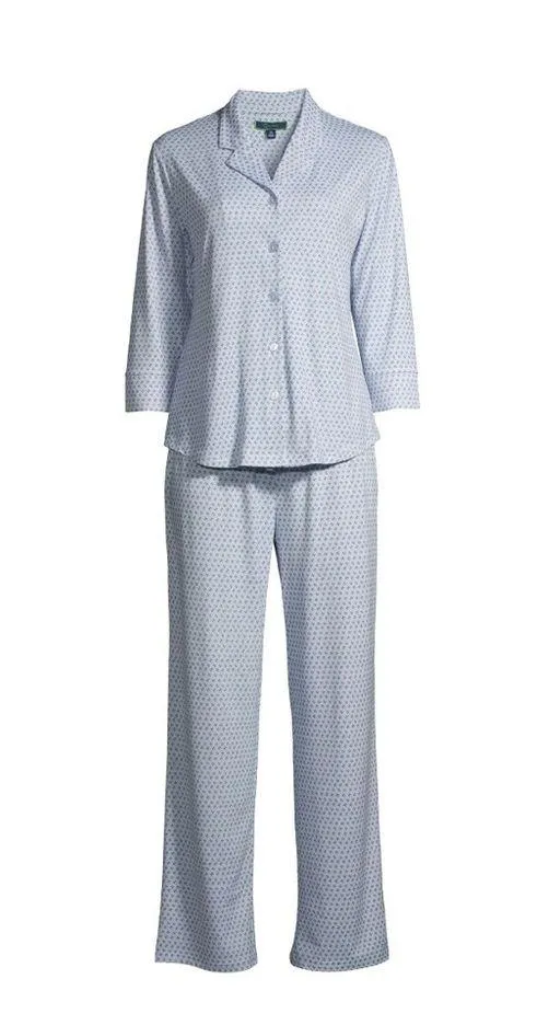 C WONDER Womens 3/4 Sleeved PJ Set Size XL Blue Soft Polyester Spandex New - Image 2