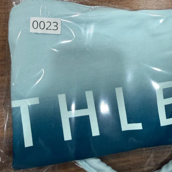 Athleta Tote Bag Gym Blue Ombre Large Cotton Canvas Shopping Bag - Image 5