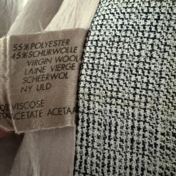 VTG 60s 70s Gray Tweed Long Virgin Wool Blend Trevira Mod Overcoat Germany Sz 42 - Image 9