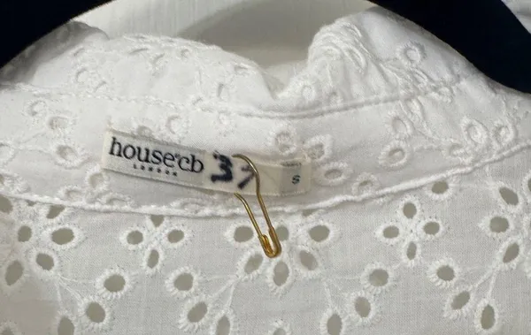 HOUSE OF CB 'Carrie' White Broderie Anglaise Shirt NWOT Size S - Image 7